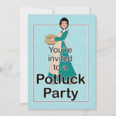 Cute Illustrated Potluck Invitation Kaart (Voorkant)