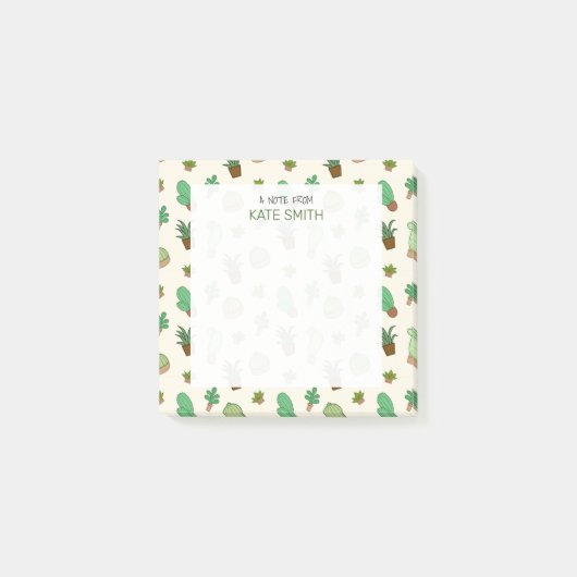 Cute Illustrated Pots of Succulents and Cactus Post-it® Notes (Voorkant)