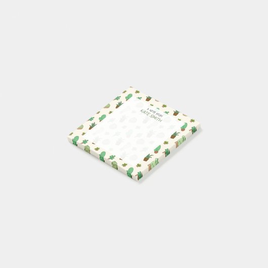 Cute Illustrated Pots of Succulents and Cactus Post-it® Notes (Schuin)