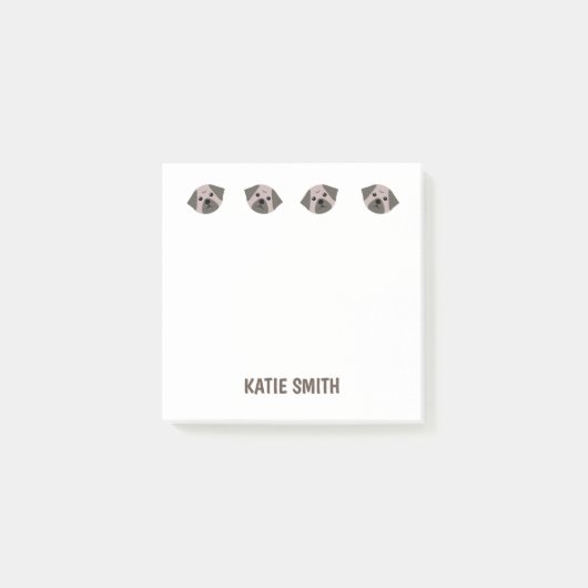 Cute Illustrated Pug Paw Post-it® Notes (Voorkant)