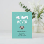 Cute Illustrated Pug We hebben ons verplaatst Aankondigingskaart (Staand voorkant)