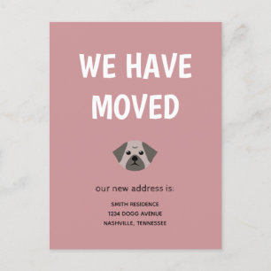 Cute Illustrated Pug We hebben ons verplaatst Aankondigingskaart