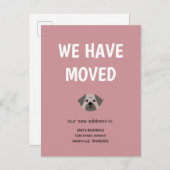 Cute Illustrated Pug We hebben ons verplaatst Aankondigingskaart (Voorkant / Achterkant)