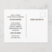 Cute Illustrated Pug We hebben ons verplaatst Aankondigingskaart (Achterkant)