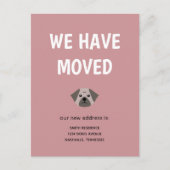 Cute Illustrated Pug We hebben ons verplaatst Aankondigingskaart (Voorkant)