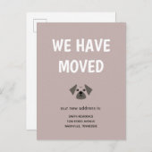 Cute Illustrated Pug We hebben ons verplaatst Aankondigingskaart (Voorkant / Achterkant)