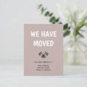 Cute Illustrated Pug We hebben ons verplaatst Aankondigingskaart (Staand voorkant)