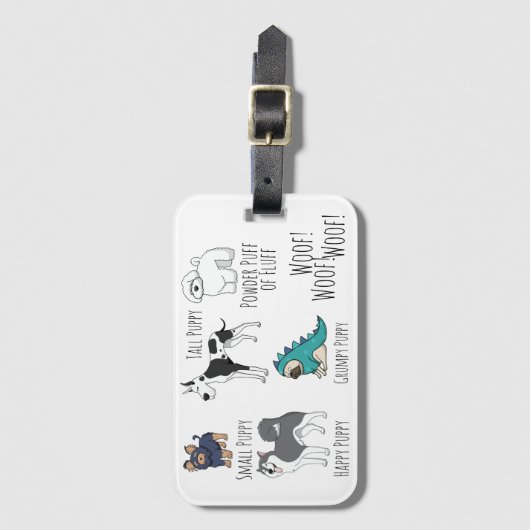 Cute Illustrated Puppy Dogs Poem Bagagelabel (Voorkant (verticaal))