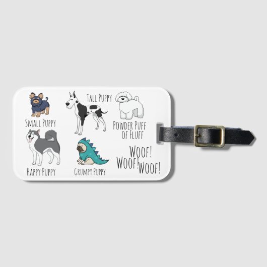 Cute Illustrated Puppy Dogs Poem Bagagelabel (Voorkant (horizontaal))