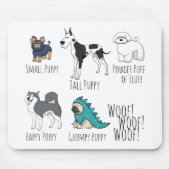 Cute Illustrated Puppy Dogs Poem Muismat (Voorkant)