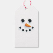 Cute Illustrated Snowman Face Kerstmis Cadeaulabel (Voorkant)