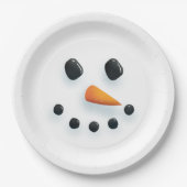 Cute Illustrated Snowman Face Papieren Bordje (Voorkant)