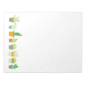 Cute Illustrated Succulent Garden Border Notitieblok (Voorkant)