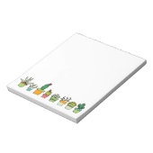Cute Illustrated Succulent Garden Border Notitieblok (Linkerzijde)