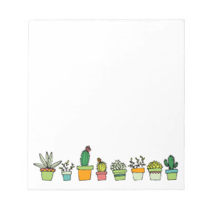 Cute Illustrated Succulent Garden Border Notitieblok