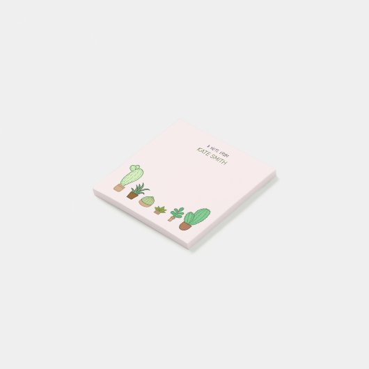 Cute Illustrated Succulents and Cactus Post-it® Notes (Schuin)