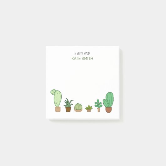 Cute Illustrated Succulents and Cactus Post-it® Notes (Voorkant)