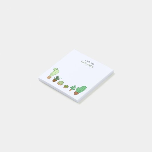 Cute Illustrated Succulents and Cactus Post-it® Notes (Schuin)