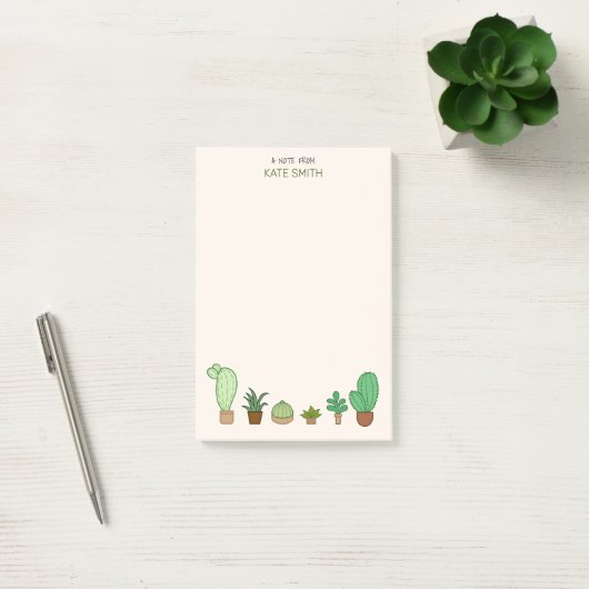 Cute Illustrated Succulents and Cactus Post-it® Notes (Kantoor)