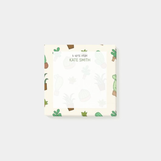 Cute Illustrated Succulents and Cactus Post-it® Notes (Voorkant)