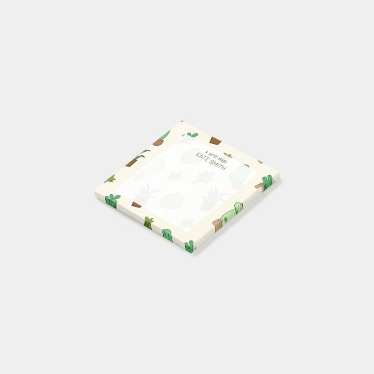 Cute Illustrated Succulents and Cactus Post-it® Notes (Schuin)