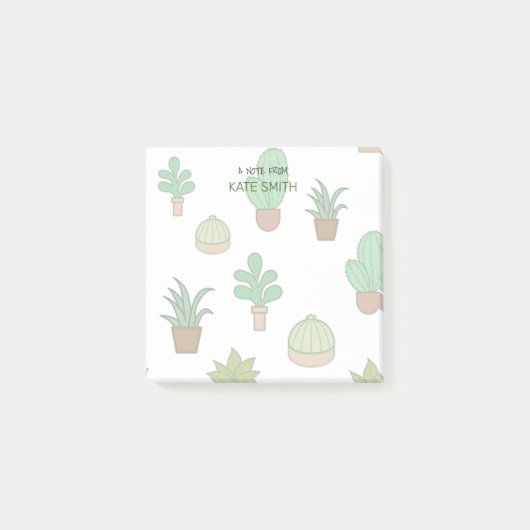 Cute Illustrated Succulents and Cactus Post-it® Notes (Voorkant)