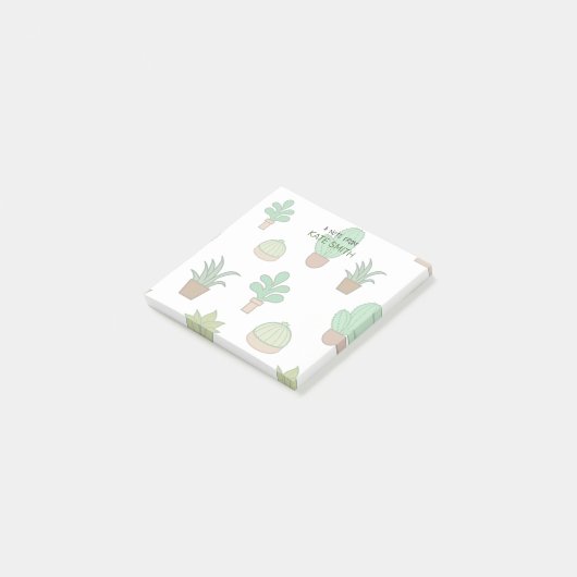 Cute Illustrated Succulents and Cactus Post-it® Notes (Schuin)