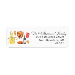 Cute Illustrated Thanksgiving Return Address Label