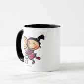 Cute Illustrated Toddlers Hugging Mok (Voorkant links)