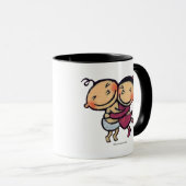 Cute Illustrated Toddlers Hugging Mok (Voorkant rechts)