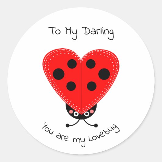 Cute Illustrated You are my Lovebug Sticker (Voorkant)