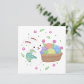 Cute illustratie van paashaas kaart (Staand voorkant)