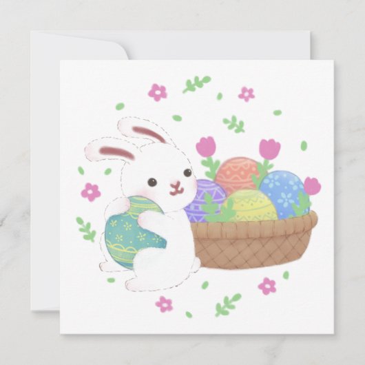 Cute illustratie van paashaas kaart (Voorkant)
