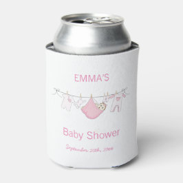 Cute illustratie wasgoed Baby shower Roze meisje Blikjeskoeler