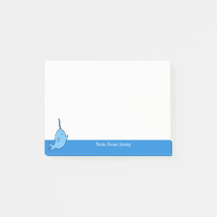 Cute Illustration Narwhale Cartoon Ocean Animal Post-it® Notes