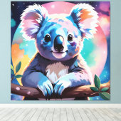 Cute illustration of a koala canvas afdruk (Insitu (Houten vloer))