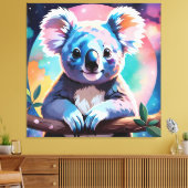 Cute illustration of a koala canvas afdruk (Insitu (Woonkamer))