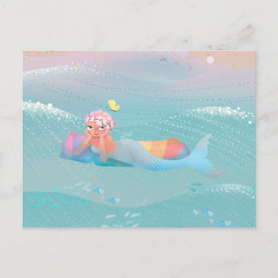 Cute illustration of mermaids' day on the Beach Briefkaart