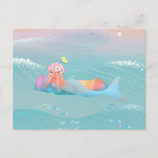 Cute illustration of mermaids' day on the Beach Briefkaart (Voorkant)