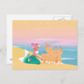 Cute illustration of mermaids' day on the Beach Briefkaart (Voorkant / Achterkant)