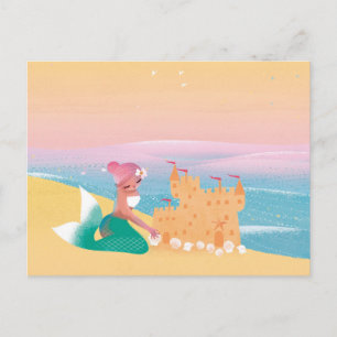 Cute illustration of mermaids' day on the Beach Briefkaart