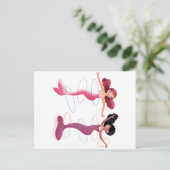 Cute illustration of mermaids' day on the Beach Briefkaart (Staand voorkant)