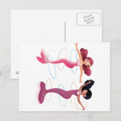 Cute illustration of mermaids' day on the Beach Briefkaart (Voorkant / Achterkant)