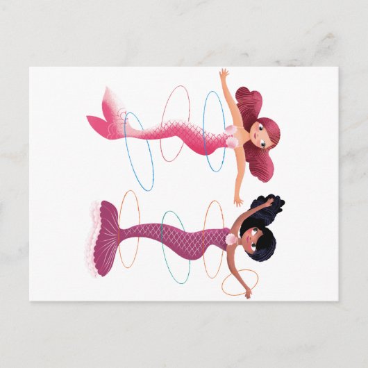 Cute illustration of mermaids' day on the Beach Briefkaart (Voorkant)