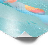 Cute illustration of mermaids' day on the Beach Foto Afdruk (Hoek)