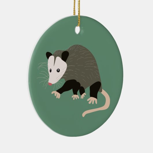 Cute Illustration Possum Personalized Light Green Keramisch Ornament (Rechts)