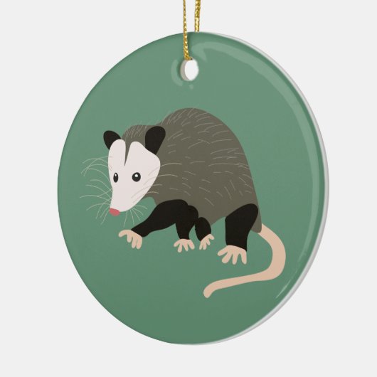 Cute Illustration Possum Personalized Light Green Keramisch Ornament (Links)