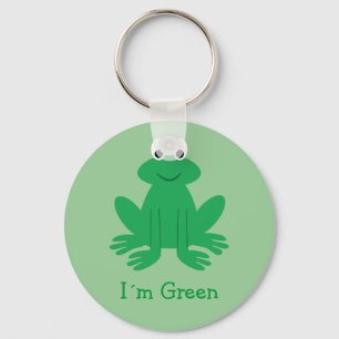 Cute "I'm Green" Cartoon Frog Sleutelhanger