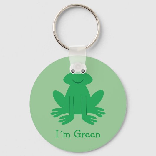 Cute "I'm Green" Cartoon Frog Sleutelhanger (Voorkant)