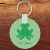 Cute "I'm Green" Cartoon Frog Sleutelhanger (Voorkant)